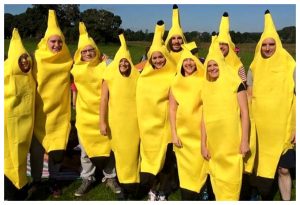 A team fancy dressed as banana’s