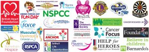 A montage of the charities we have worked for