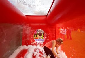 In the bubbles on the inflatable Bubble Cave on our Bronze Show