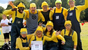 A Minion fancy dressed charity It’s A Knockout team
